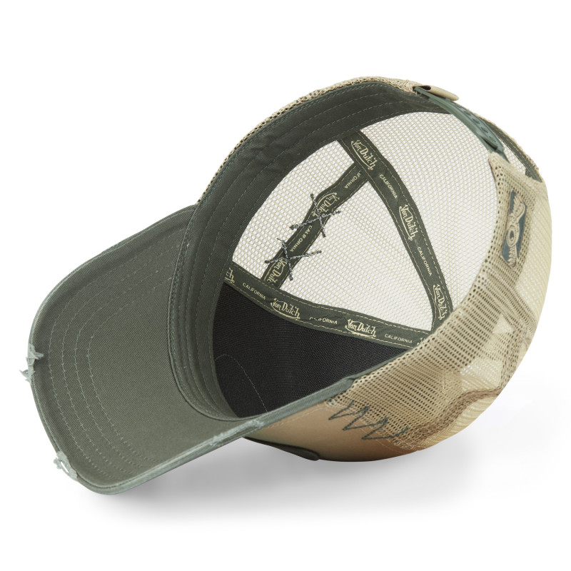 Casquette trucker avec filet effet usé et patch brodé Used