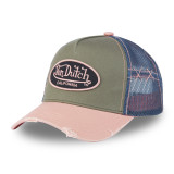 Casquette trucker avec filet effet usé et patch brodé Used