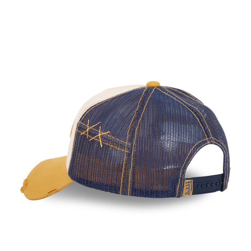 Casquette Vondutch Jaune Trucker Snapback effet Usé, Patch Brodé USED | Von Dutch