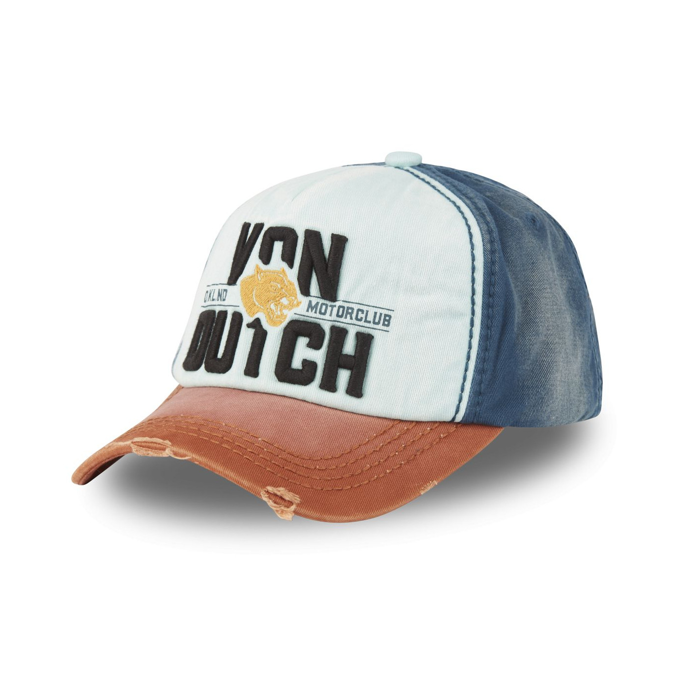 Casquette Vondutch Bleu clair Baseball Snapback effet Délavé, Usé, Broderie XAVIER | Von Dutch