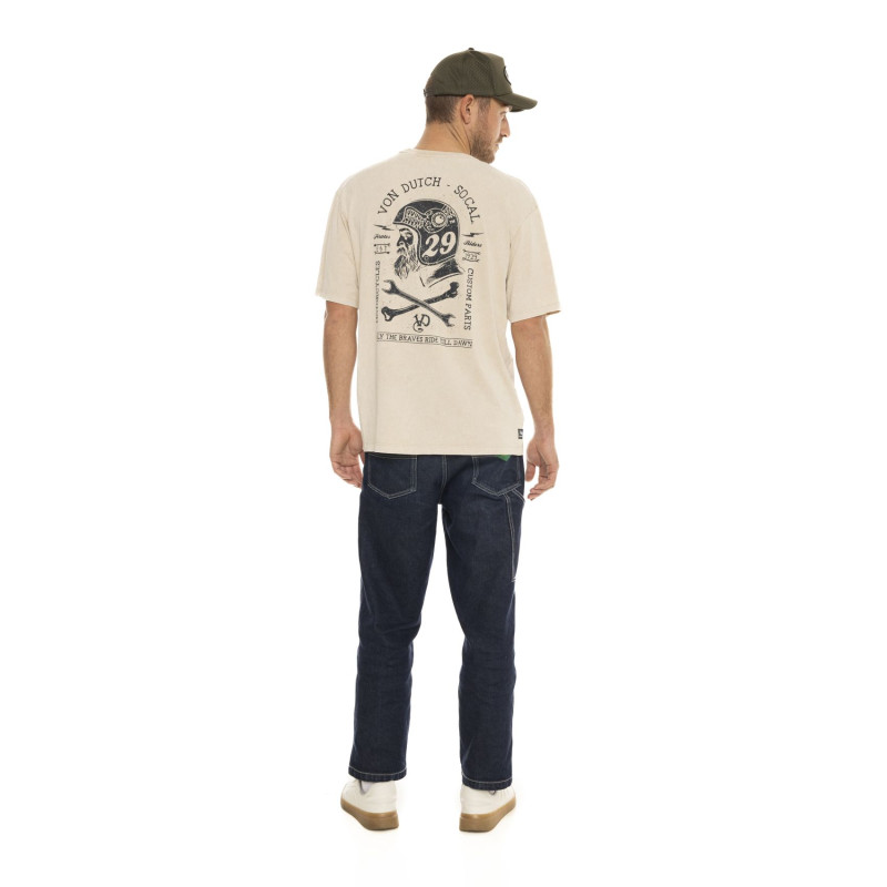 Tee Shirt Beige coupe Relaxed fit Col rond BRAVE | Homme - Vondutch | Von Dutch