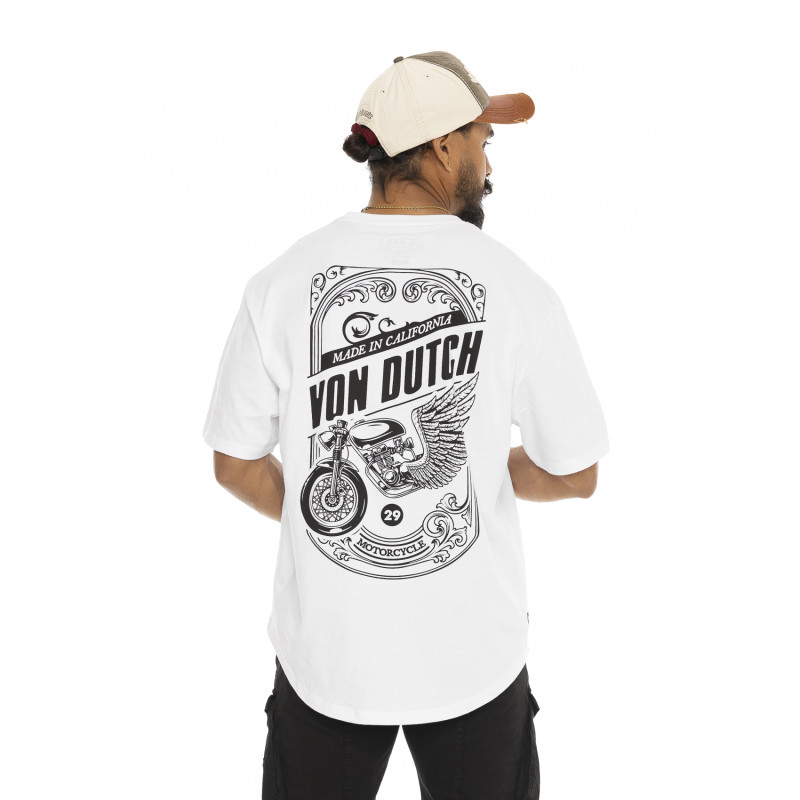 T-shirt homme col rond manches courtes imprimé Dos Comfort Fit Frame