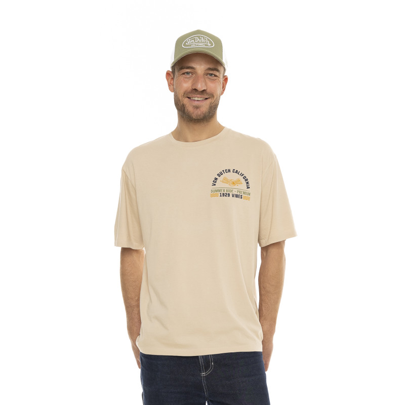 T-shirt homme col rond manches courtes imprimé Dos Relax Fit Vibes