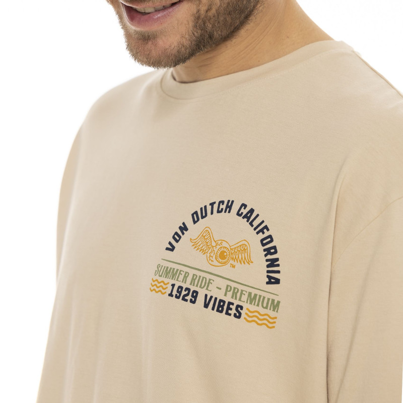 T-shirt homme col rond manches courtes imprimé Dos Relax Fit Vibes