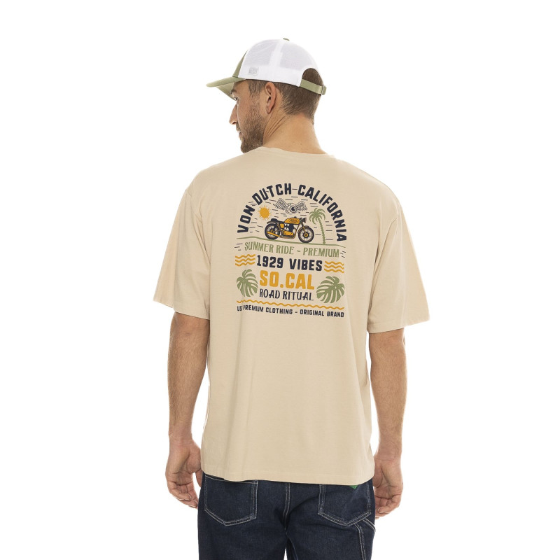 T-shirt homme col rond manches courtes imprimé Dos Relax Fit Vibes