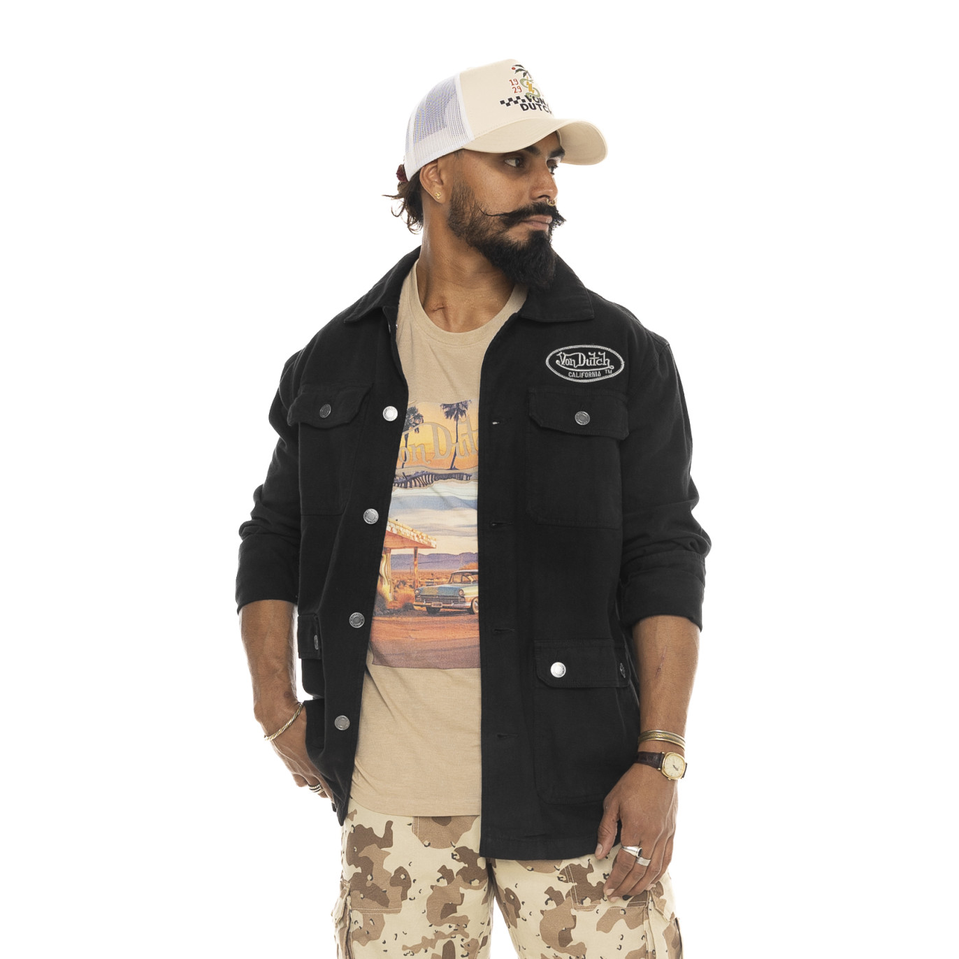 Veste homme canvas avec broderie dans le dos Hart