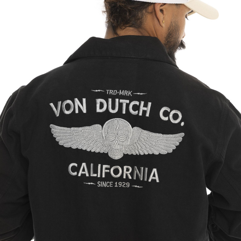 Blouson Mi saison Coton Noire Broderie Dos HART | Homme - Vondutch | Von Dutch