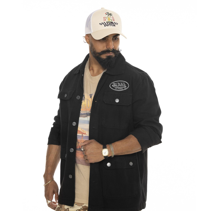 Blouson Mi saison Coton Noire Broderie Dos HART | Homme - Vondutch | Von Dutch