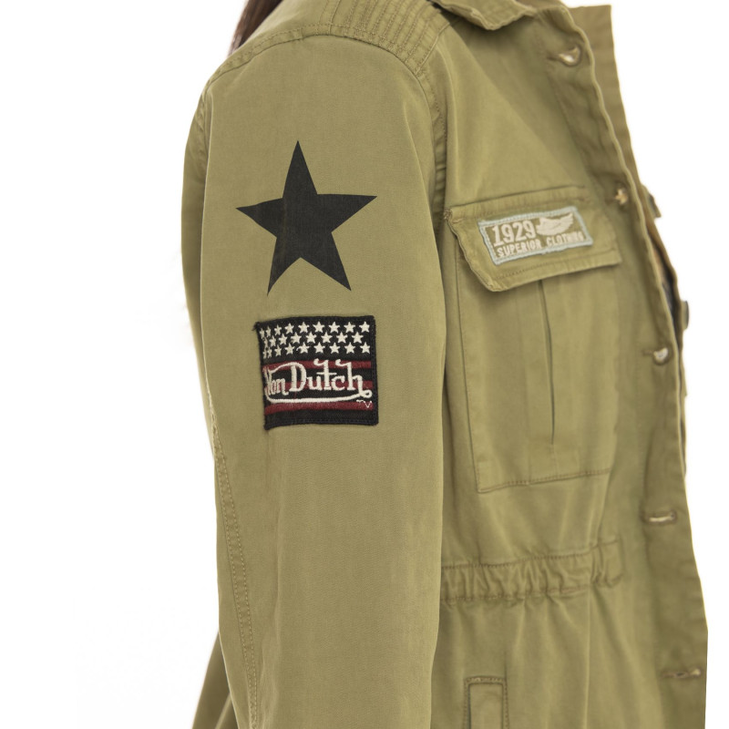 Veste militaire femme avec patchs Lips