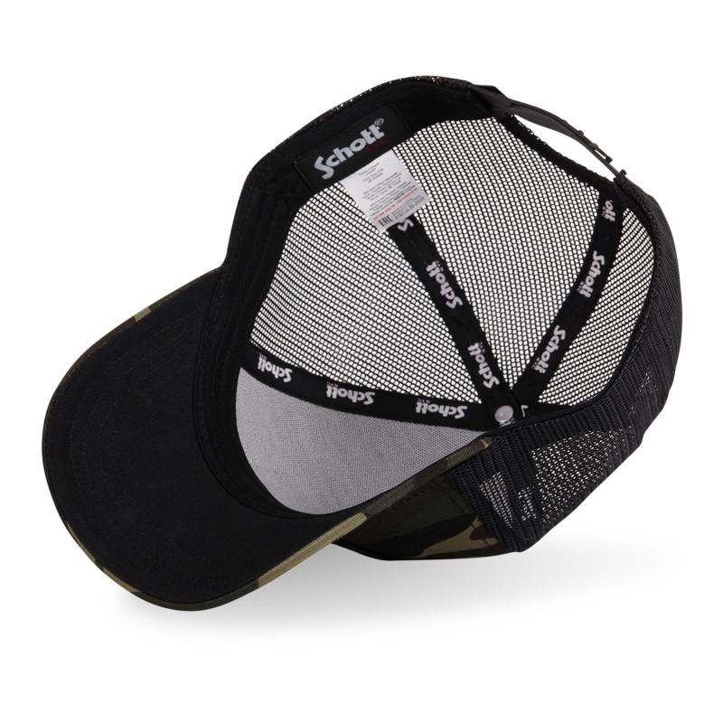 Casquette Vondutch x Schott Camouflage Kaki Trucker Snapback | Von Dutch