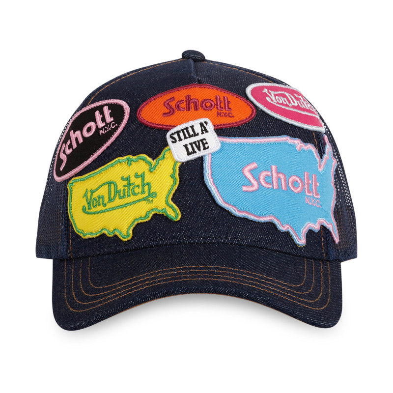 Casquette trucker avec filet Schott Denim