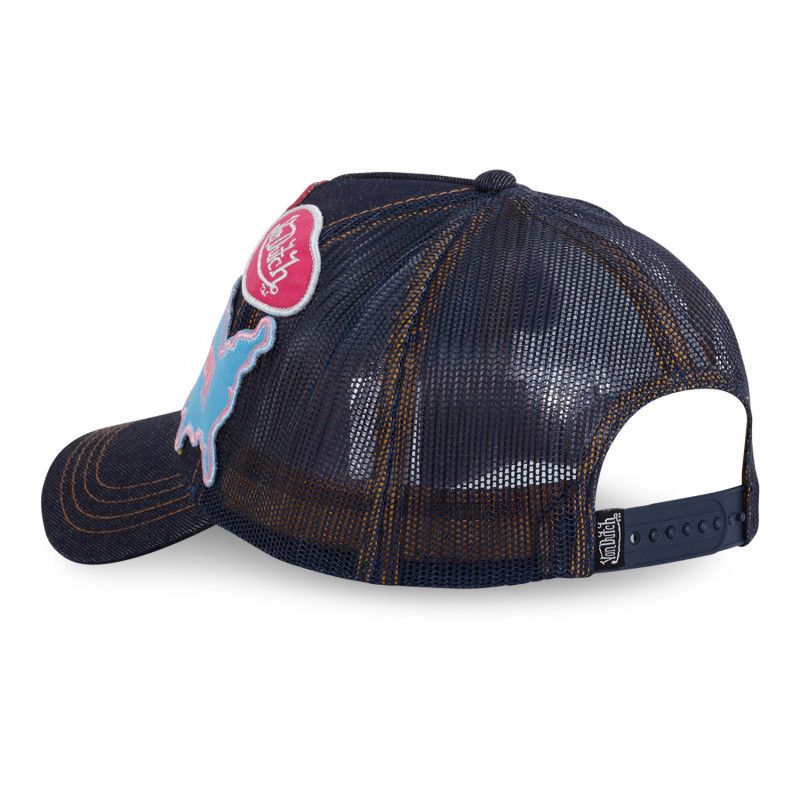 Casquette Vondutch x Schott Bleue Trucker Denim Snapback | Von Dutch