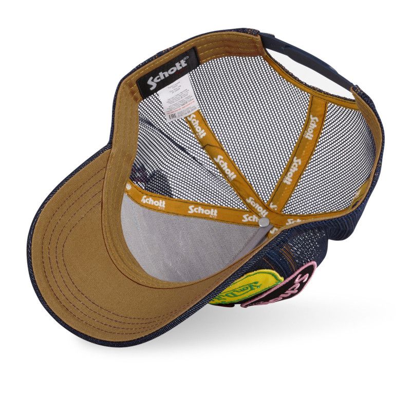 Casquette Vondutch x Schott Bleue Trucker Denim Snapback | Von Dutch