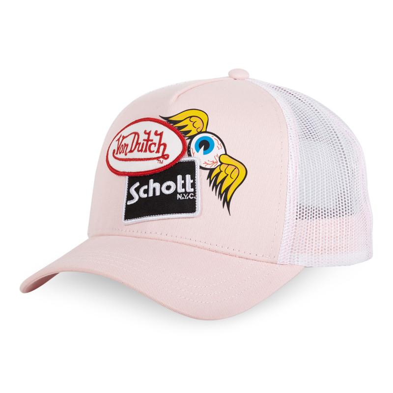 Casquette trucker avec filet Schott Pink