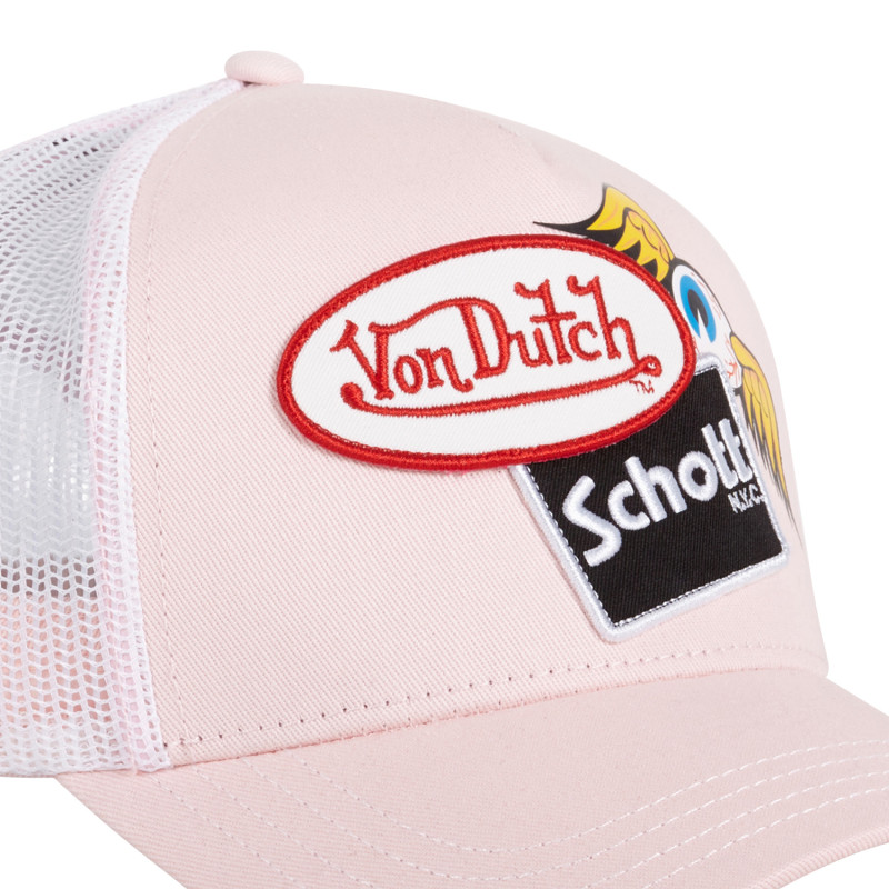 Casquette trucker avec filet Schott Pink