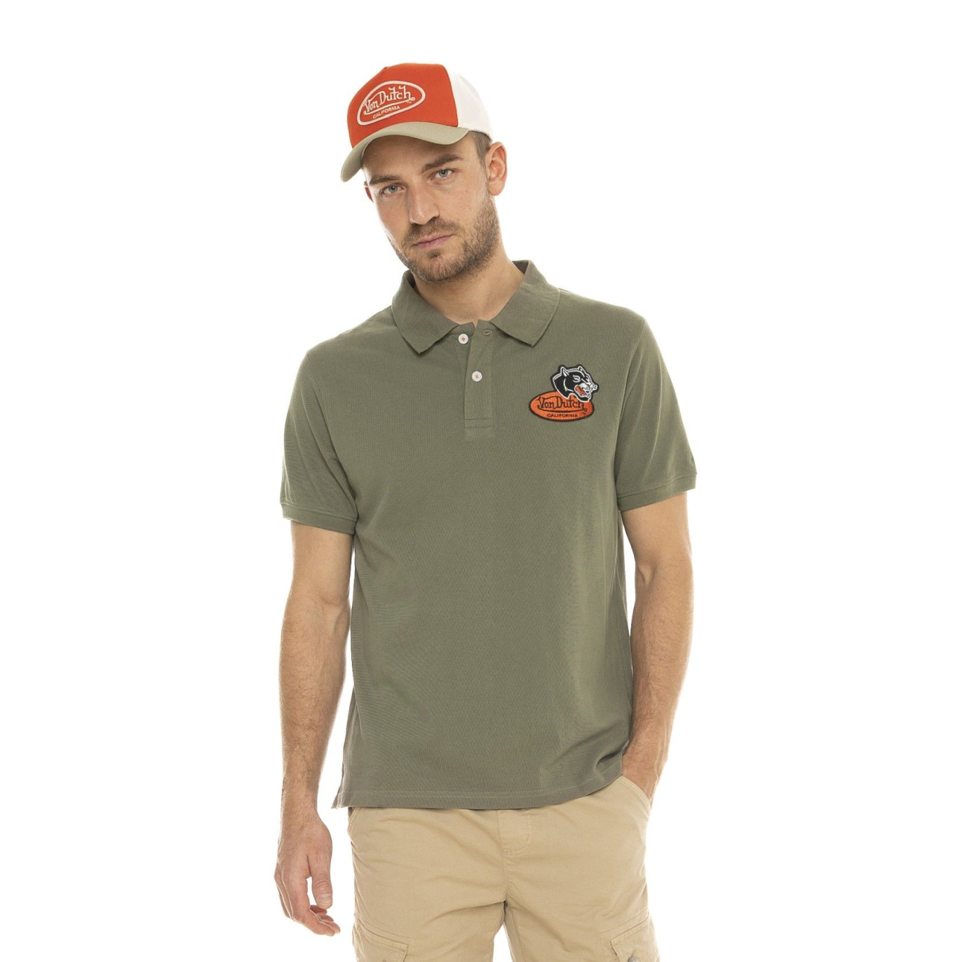 Polo homme manches courtes avec patchs Ralph