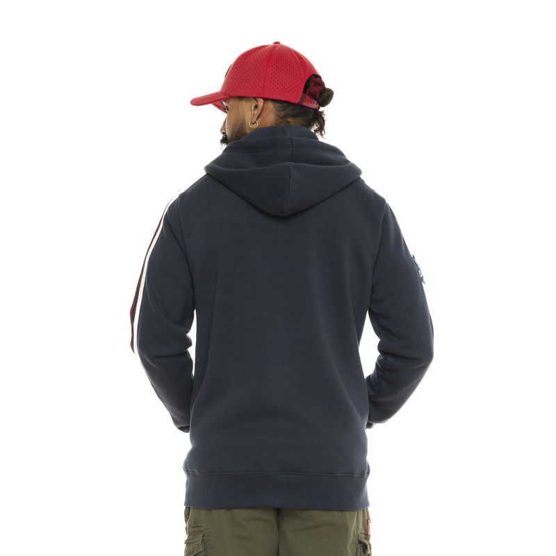 Sweat zippé à capuche homme avec patchs Chad