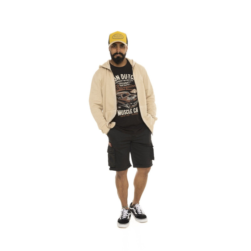 Sweat à capuche Zippé Beige CRUZ | Homme - Vondutch | Von Dutch