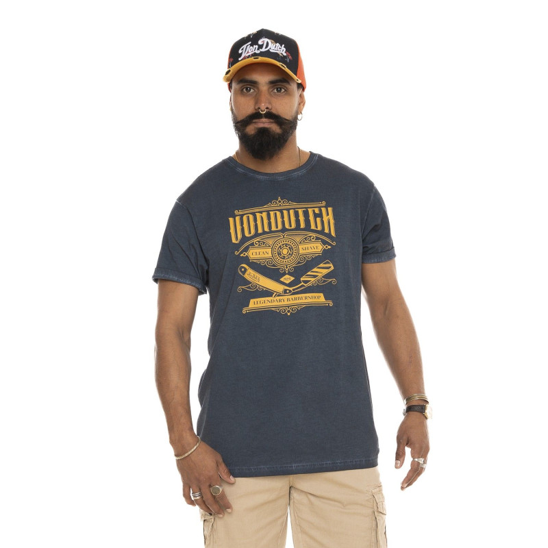 Tee Shirt Bleu coupe Regular Col rond RAZOR | Homme - Vondutch | Von Dutch