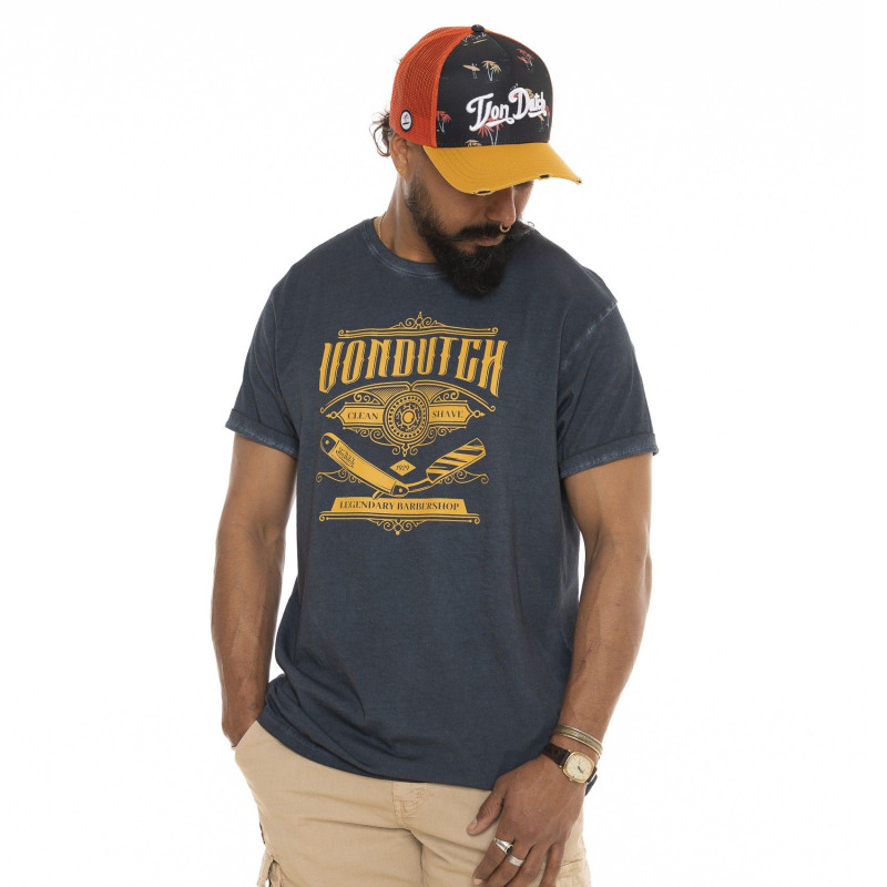 Tee Shirt Bleu coupe Regular Col rond RAZOR | Homme - Vondutch | Von Dutch