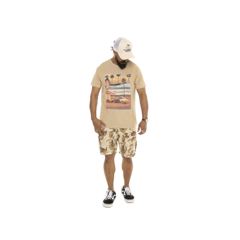 Tee Shirt Beige coupe Regular Col rond ROAD | Homme - Vondutch | Von Dutch