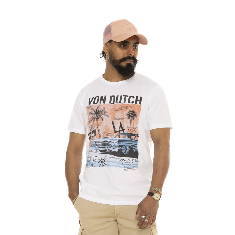 Tee Shirt Blanc coupe Regular Col rond VENICE | Homme - Vondutch | Von Dutch
