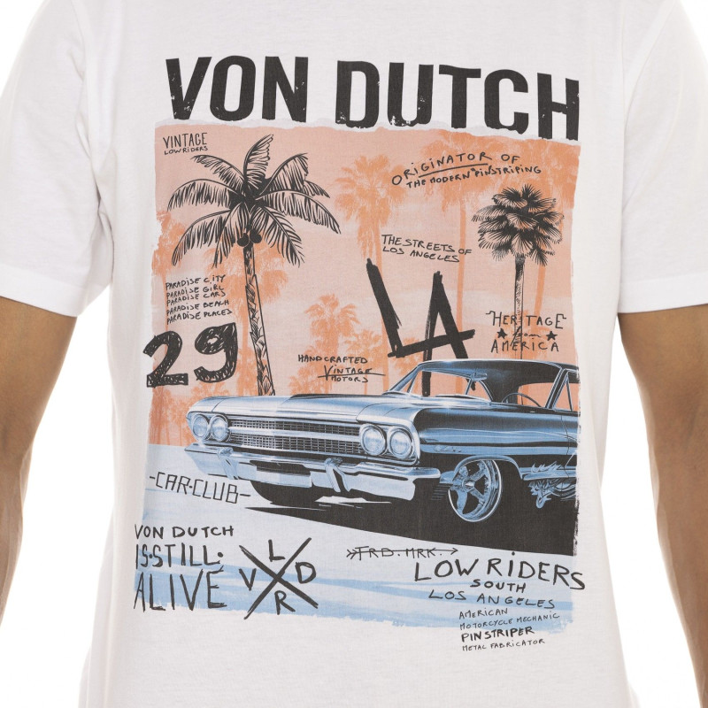Tee Shirt Blanc coupe Regular Col rond VENICE | Homme - Vondutch | Von Dutch