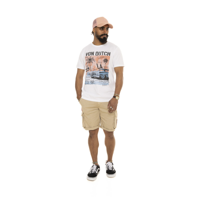Tee Shirt Blanc coupe Regular Col rond VENICE | Homme - Vondutch | Von Dutch
