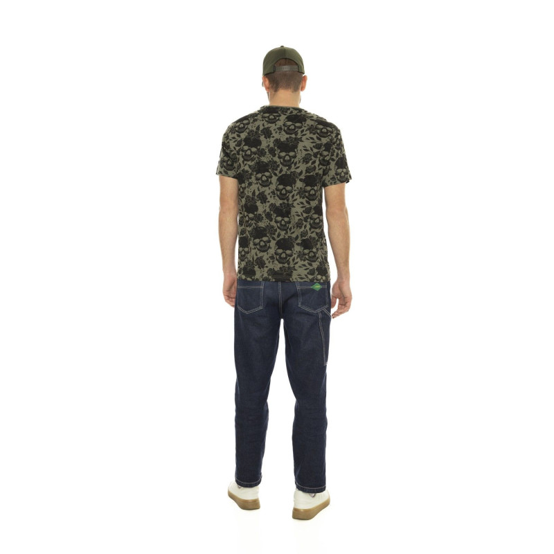 Tee Shirt Kaki coupe Regular Col rond All Over BRAD | Homme - Vondutch | Von Dutch