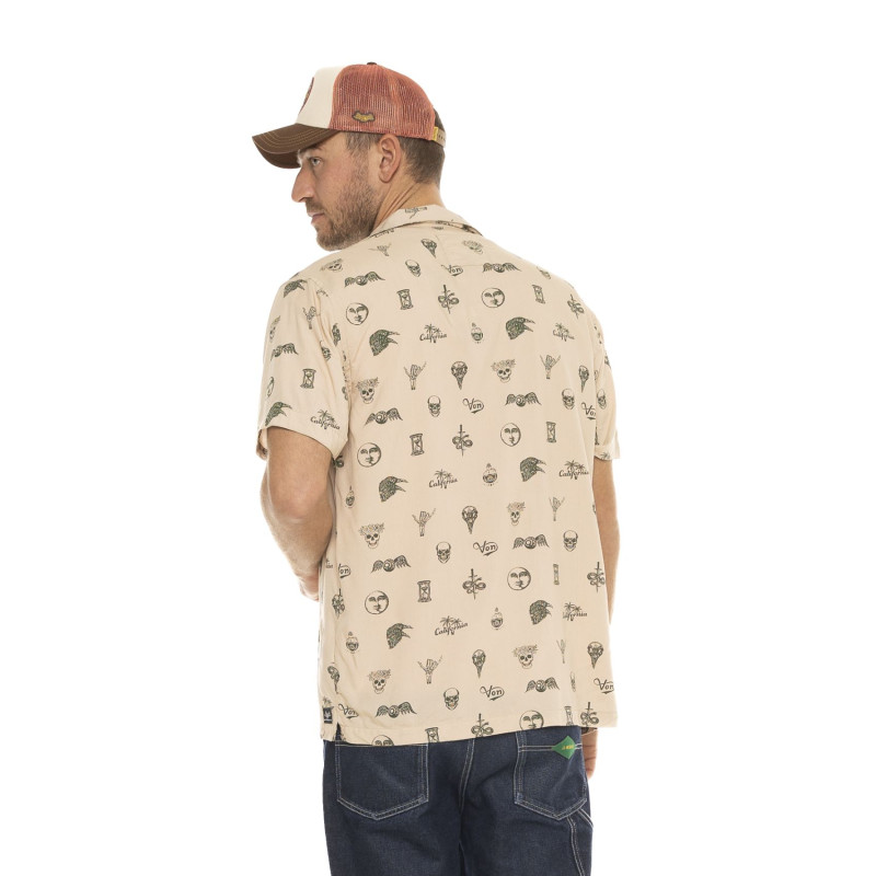 Chemise Viscose coupe Regular Manches courtes Beige ISO | Homme - Vondutch