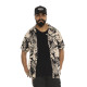 Chemise homme manches courtes en viscose imprimée Palm