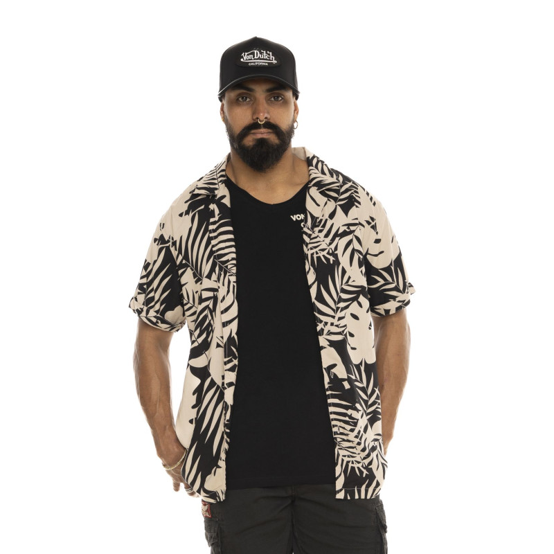 Chemise Viscose coupe Regular Manches courtes Beige PALM | Homme - Vondutch | Von Dutch