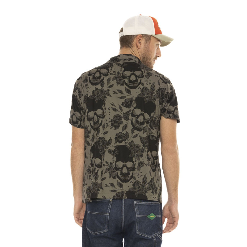 Chemise Viscose coupe Regular Manches courtes Kaki SKULLY | Homme - Vondutch | Von Dutch