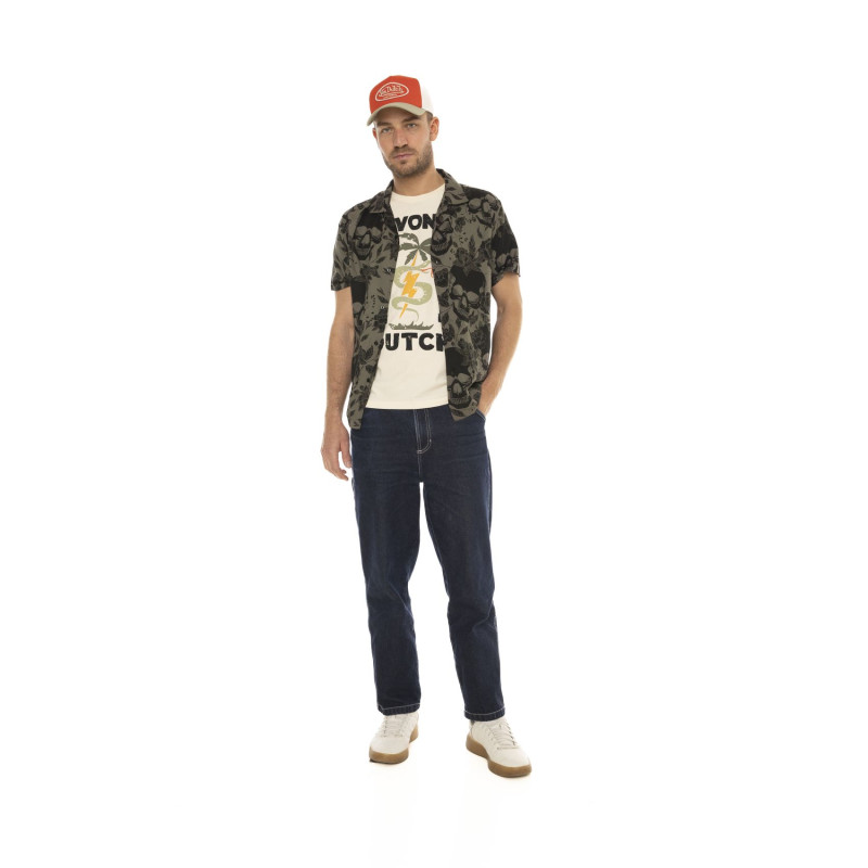 Chemise Viscose coupe Regular Manches courtes Kaki SKULLY | Homme - Vondutch | Von Dutch