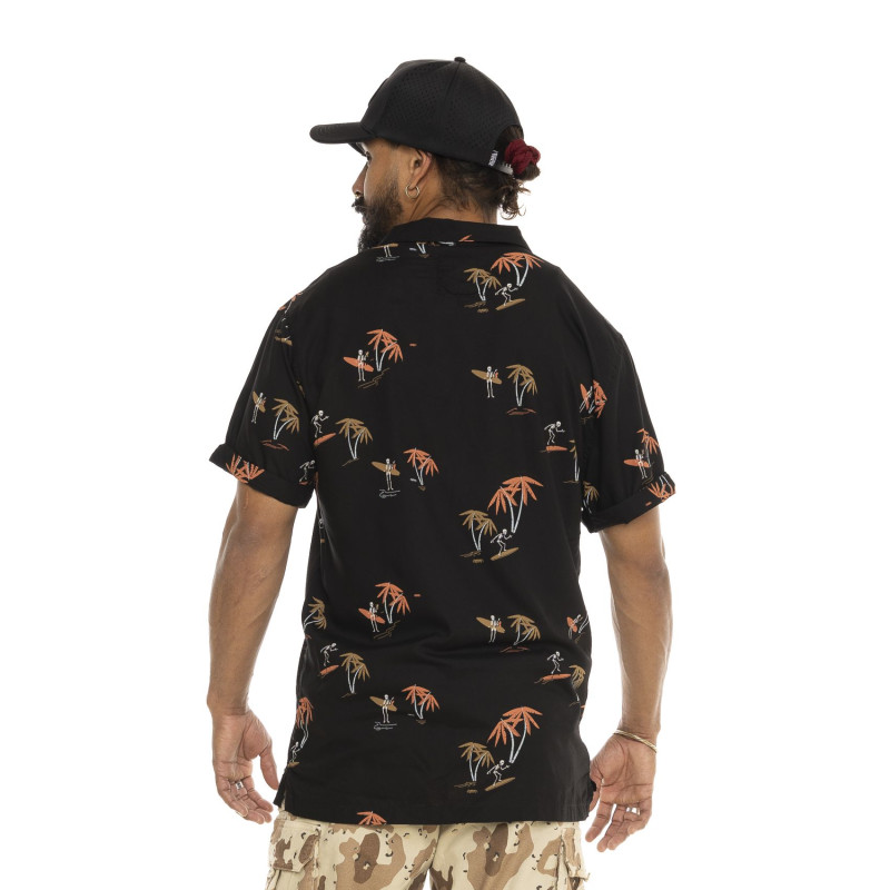 Chemise Viscose coupe Regular Manches courtes Noire WAVES | Homme - Vondutch | Von Dutch