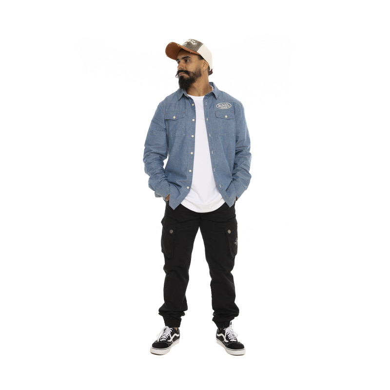 Chemise homme manches longues avec patchs Racer