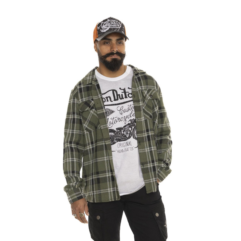 Surchemise homme manches longues à carreaux en coton Marvin