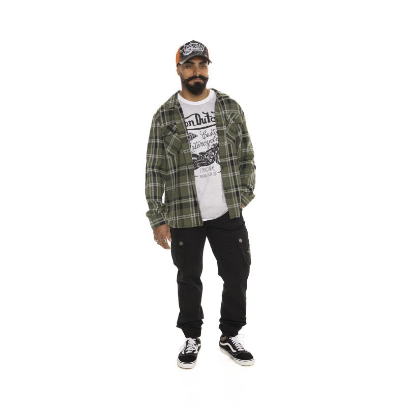 Chemise en Coton à carreaux coupe Regular Manches longues Kaki MARVIN | Homme - Vondutch | Von Dutch