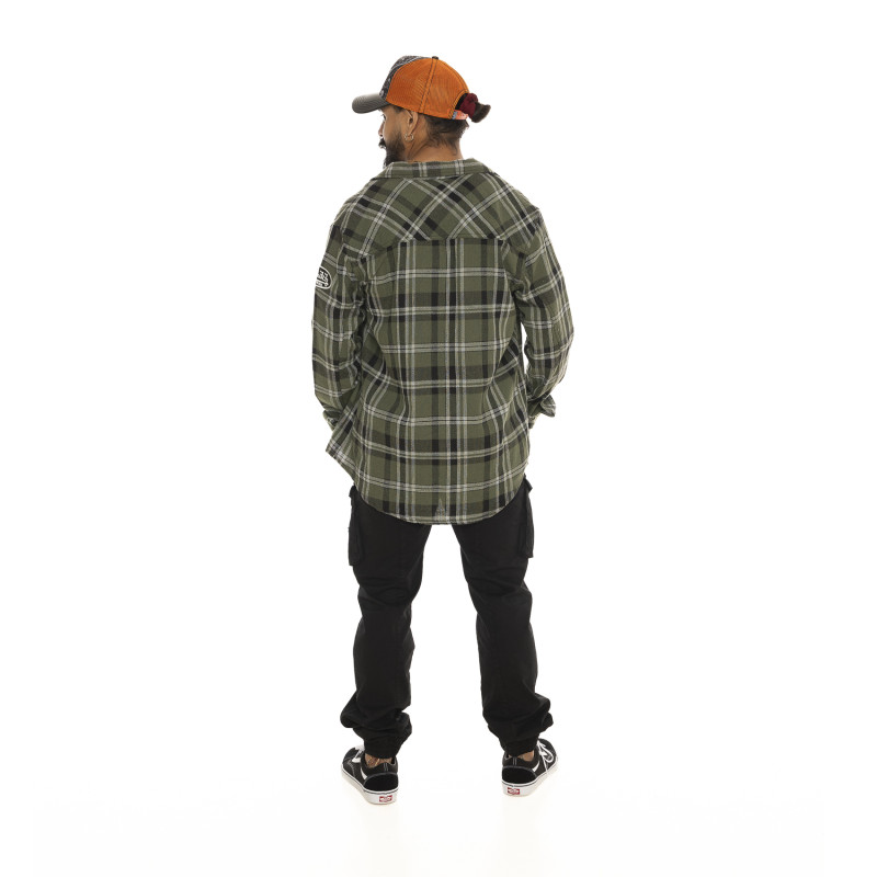 Chemise en Coton à carreaux coupe Regular Manches longues Kaki MARVIN | Homme - Vondutch | Von Dutch