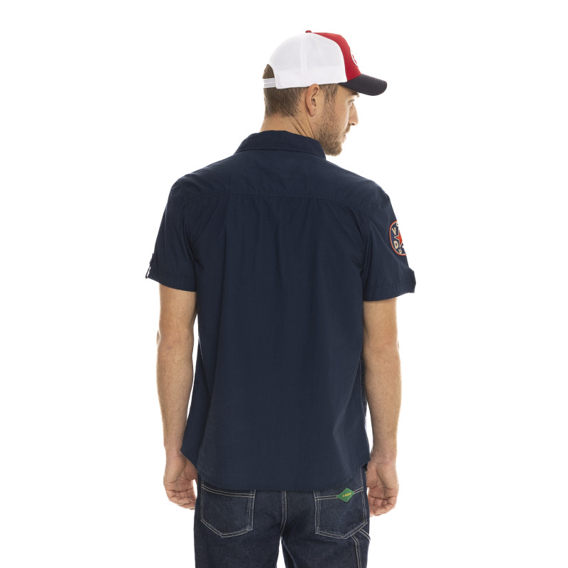 Chemise en Coton coupe Regular Manches courtes Bleue KEITH | Homme - Vondutch | Von Dutch