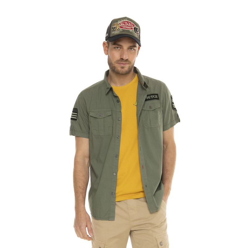 Chemise en Coton coupe Regular Manches courtes Kaki RYAN | Homme - Vondutch | Von Dutch