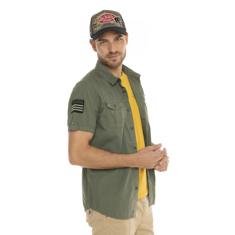 Chemise en Coton coupe Regular Manches courtes Kaki RYAN | Homme - Vondutch | Von Dutch