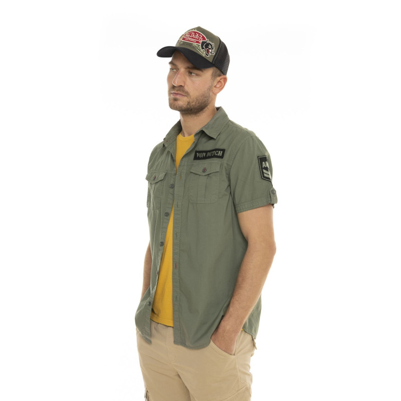 Chemise en Coton coupe Regular Manches courtes Kaki RYAN | Homme - Vondutch | Von Dutch