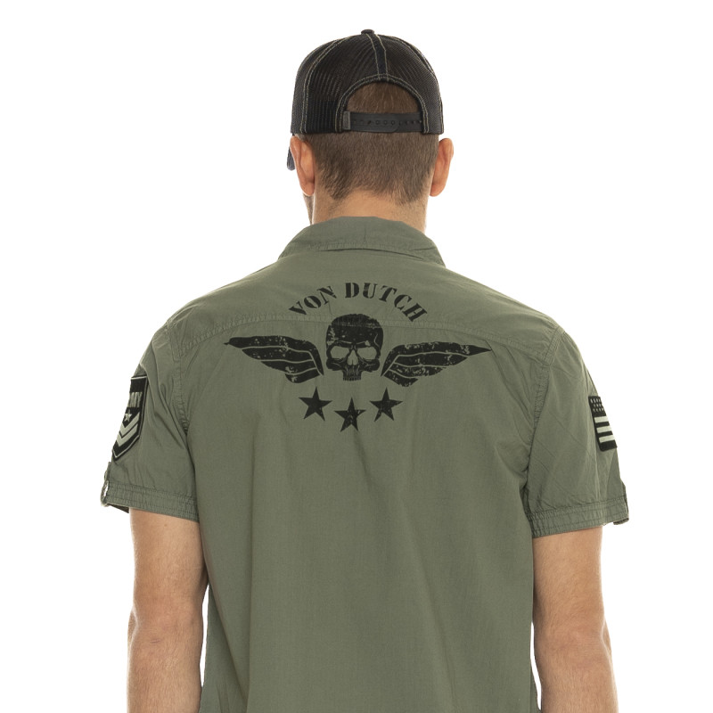 Chemise en Coton coupe Regular Manches courtes Kaki RYAN | Homme - Vondutch | Von Dutch