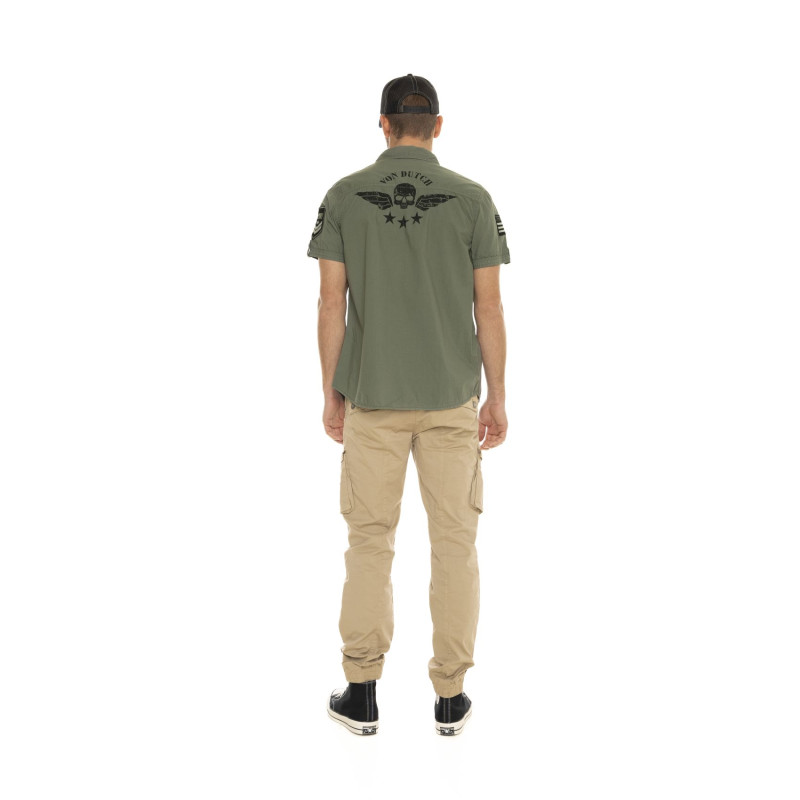 Chemise en Coton coupe Regular Manches courtes Kaki RYAN | Homme - Vondutch | Von Dutch