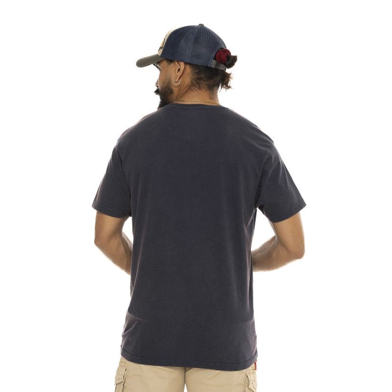 Tee Shirt Bleu coupe Regular Col rond effet Usé WOLF | Homme - Vondutch | Von Dutch