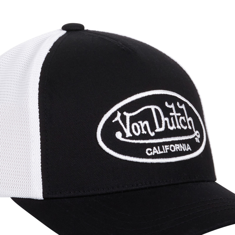 Casquette Vondutch Noire Filet Trucker Blanc Strapback / Boucle LOF | Von Dutch