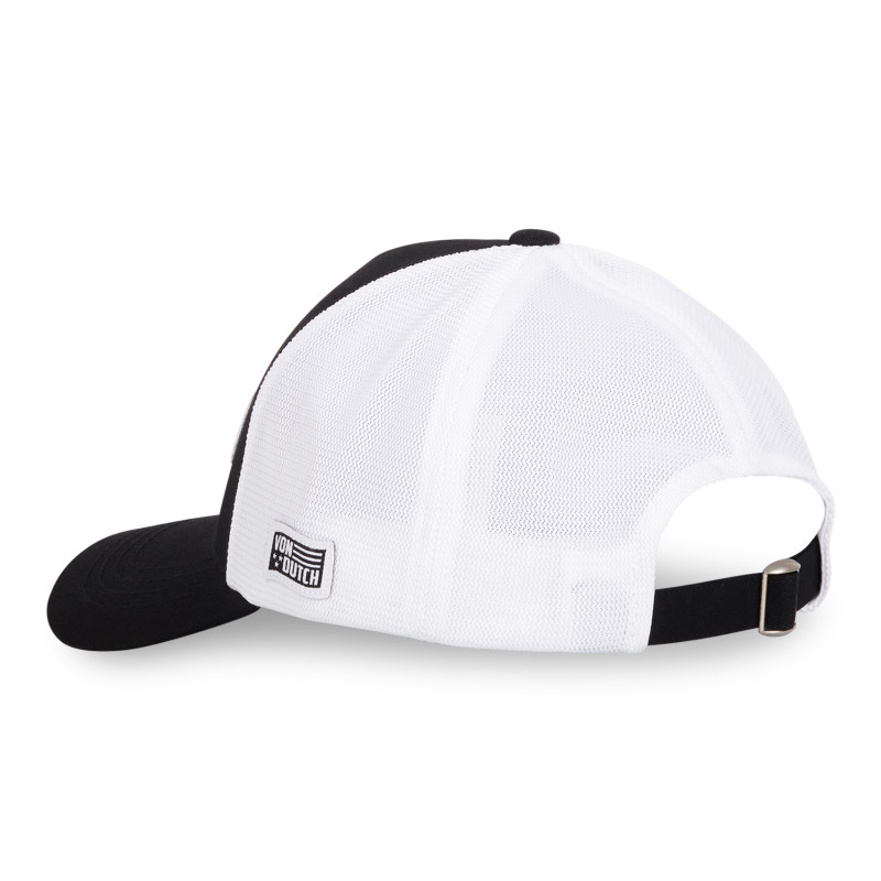 Casquette Vondutch Noire Filet Trucker Blanc Strapback / Boucle LOF | Von Dutch