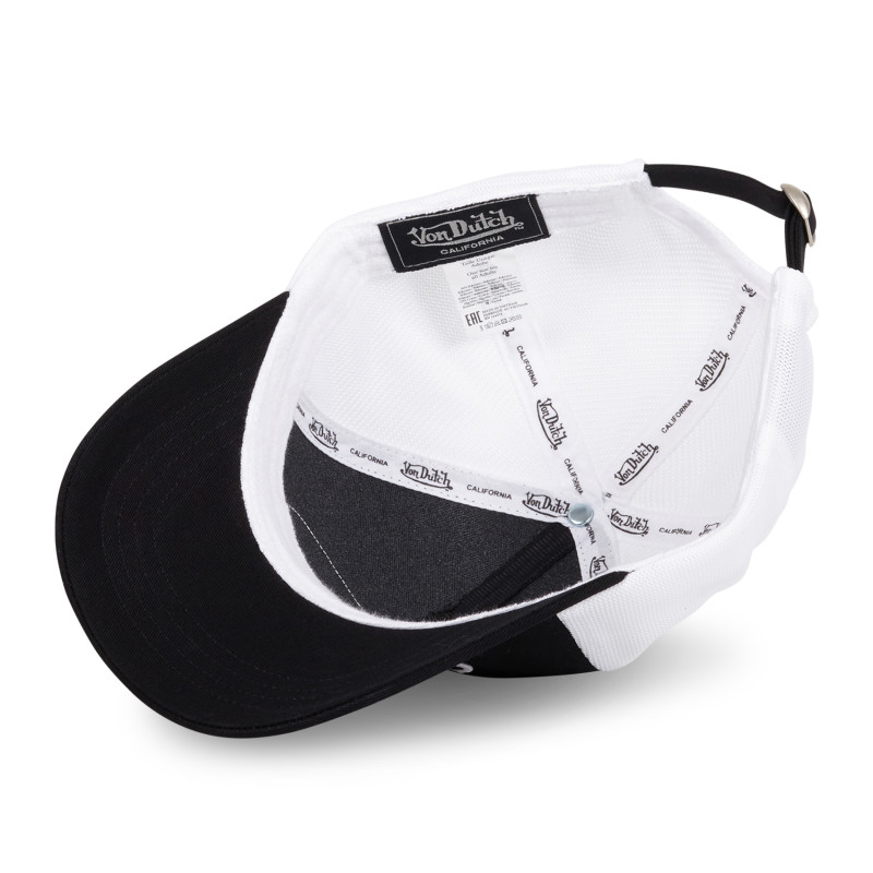 Casquette Vondutch Noire Filet Trucker Blanc Strapback / Boucle LOF | Von Dutch