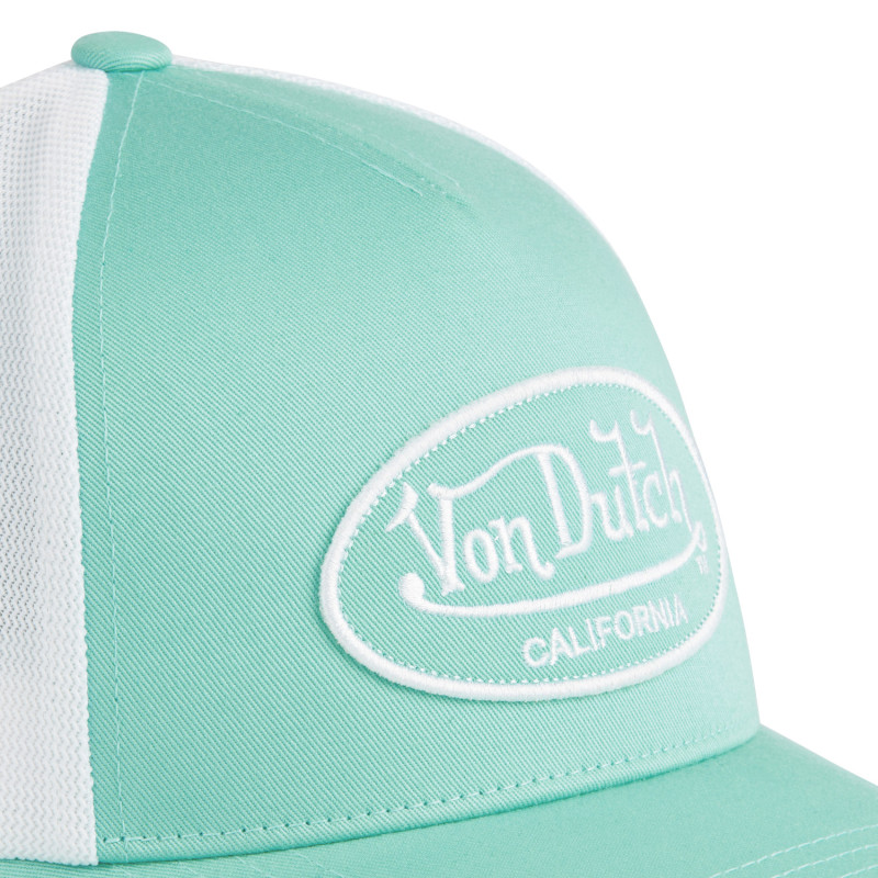Casquette Vondutch Turquoise Filet Trucker Blanc Strapback / Boucle LOF | Von Dutch